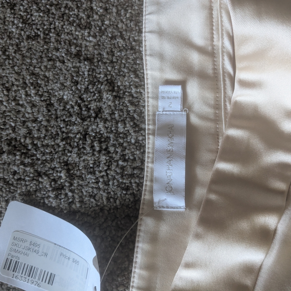 Jonathan Simkhai Satin Cropped Pants – Champagne – Size 2 – NWT - Picture 3 of 7